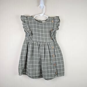 Kids Casual Dress in Green Plaid